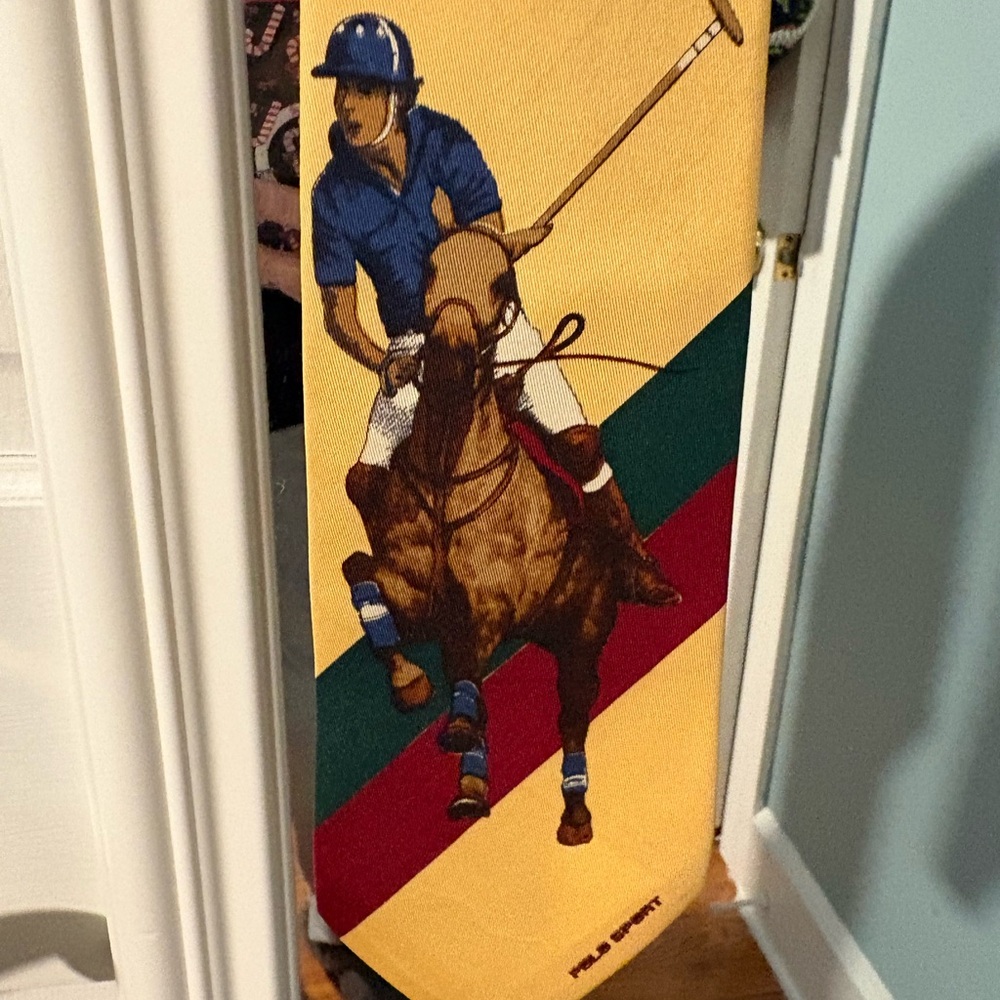 Vintage Polo by Ralph Lauren Polo Player silk tie